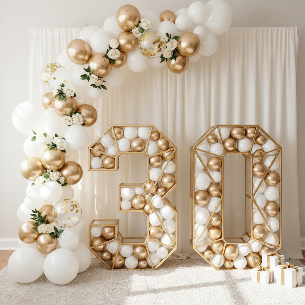 Mosaic Balloon Frame Number Party Decor Trends Worth Following — and 4 You Should Skip