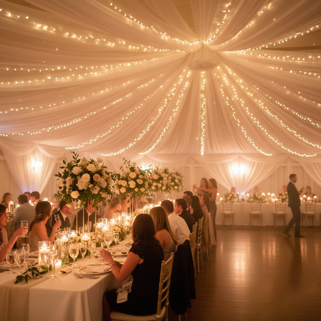 What Wedding Decorators Know About Chiffon Ceiling Drape Wedding Reception Ideas That Most Couples Don't