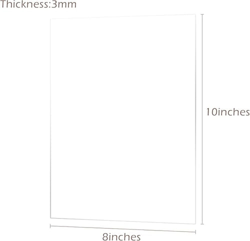 10 Pack 8x10 Inch Clear Acrylic Sign Blank, DIY Blank Clear 8x10 Acrylic Sheet 1/8 inch Thick for Wedding Reception Sign Party Events, Wood Stand NOT Included