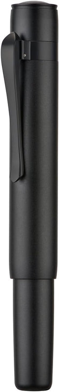 Hongdian M2 Mini Fountain Pen with Bent Nib, Sleek Shape Aluminium Short Pocket Travel Pen (Matte Black)