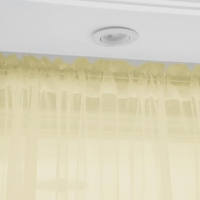 Window Light Yellow Sheer Curtains 84 Inches Long 2 Panels Sheer Curtain Basic Rod Pocket Panel for Bedroom Children Living Room Yard Kitchen (Light Yellow, 52" W x 84" L | 2 pcs)