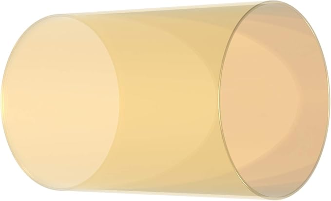 Electroplated Glass Hurricane Mirror Effect Cylinder Candle Holder Bottomless Glass Sleeve Lamp Shade Replacement (Gold,4X12)