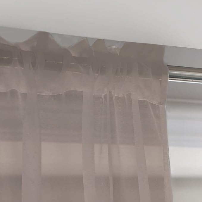 Window Light Grey Sheer Curtains 48 Inches Width 160 Inches Long 2 Panels Sheer Curtains Clear Curtains Basic Rod Pocket Panel for Home Living Room Bedroom Kids Room Yard Patio Parlor Sliding