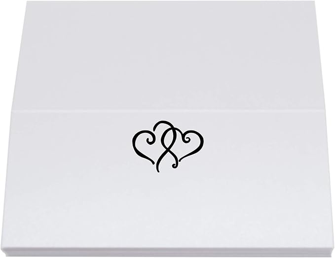 Linked Hearts Place Cards, Black (Choose Color), Set of 150, Pre-cut and Scored - Wedding, Party, Dinner, and Special Events - Made in the USA