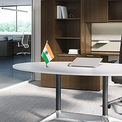 India Flag Indian Flags, Small Mini Indian Desk Flag, Used for Table Office Classroom Home Patriotic Events Decorations
