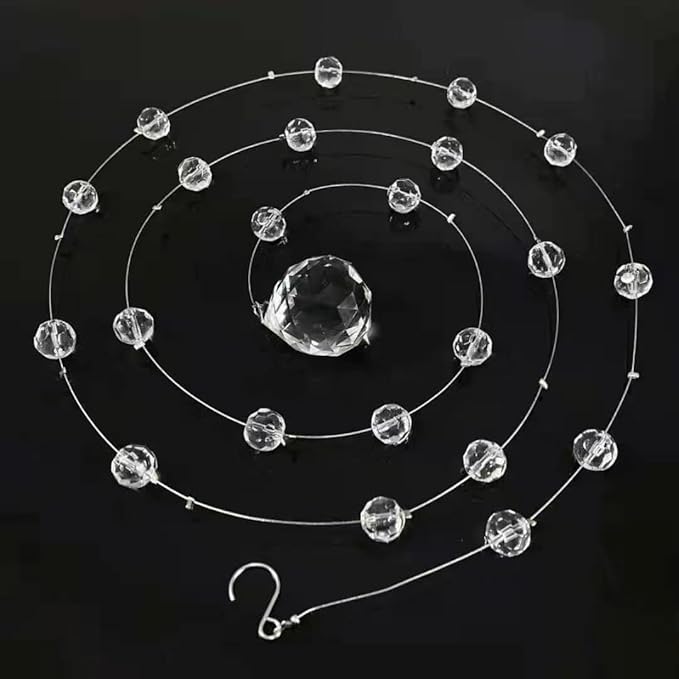 Boloban Clear Crystal Beads String Wedding Arch Decorations centerpieces Beads Garland Strands Curtain Chandelier Christmas Tree Ornaments Door String Hanging Beaded Drapes Accessories(6.5 Feet 5pcs)