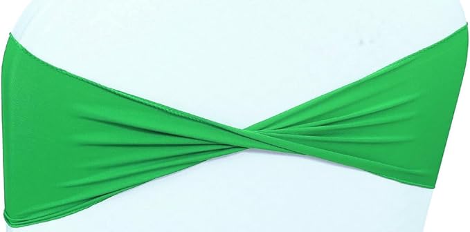 VDS Pack of 75 PCS | Light Green | Spandex Chair Sashes Bows Without Buckle | Stretch Elastic Banquet Universal Folding Chair Band Tie with for Wedding Party Conference Celebration Event Decoration