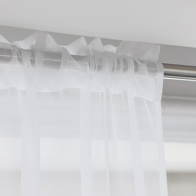 Window Ivory Sheer Curtains 60 Inches Width 145 Inches Long 2 Panels Sheer Curtain Clear Curtains Basic Rod Pocket Panel for Home Living Room Bedroom Kids Room Yard Patio Parlor Sliding