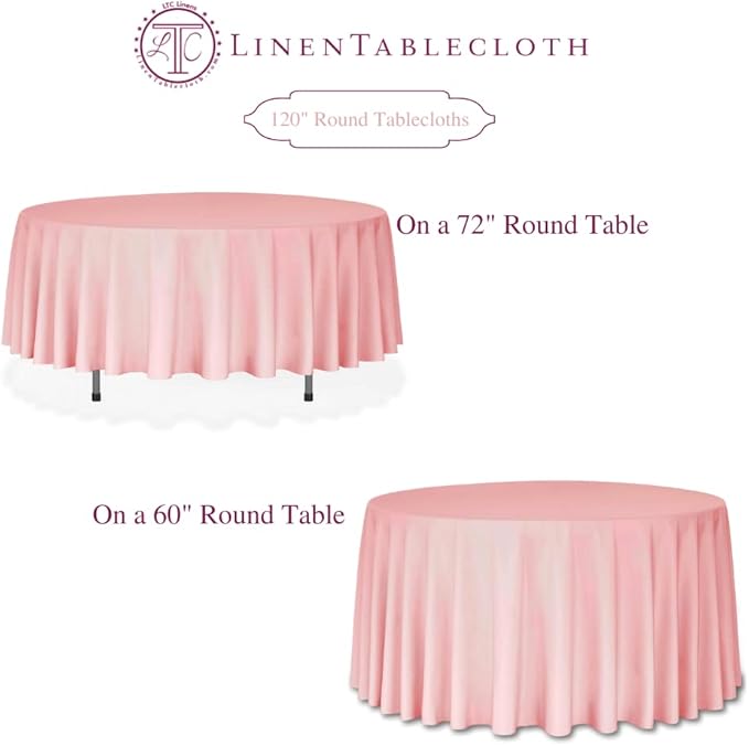 LTC LINENS 2 Pack 120 Inch Round Tablecloth Turquoise - Great for 60 Inch Round Table Floor Length - Washable, Wrinkle Resistant Polyester Fabric Cloth for Parties
