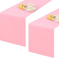 2 Pack Pink Small Short Table Runner 12 x 36 Inch Solid Color Runners Coffee Table Dresser for Daily Party Home Decoration