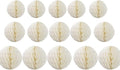 15pcs Honeycomb Balls Decorations 4'' 6'' 8'' Party Honeycomb Ball Flower Tissue Pom Poms Flower Ball Hanging Flower Balls for Baby Shower Birthday Wedding Nursery Decor(4'' 8'' 10'' Beige)