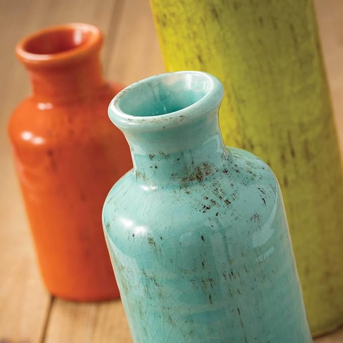 Sullivans Vase Set, Farmhouse Decor, Vases for Your Kitchen, Bedroom, Office, Living Room Bathroom, Mantle & Shelf Home Decor, Centerpiece Table Decorations (CM2334)