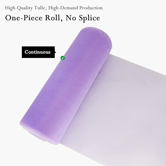 Lavender Tulle Fabric Rolls 54 Inch by 40 Yards Tulle Bolt Spool for Wedding Decorations DIY Tutu Baby Shower Table Skirt Ceiling Decor Birthday Party Craft Supplies
