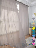 Window Light Grey Sheer Curtains 48 Inches Width 84 Inches Long 2 Panels Sheer Curtain Clear Curtains Basic Rod Pocket Panel for Home Living Room Bedroom Kids Room Yard Patio Parlor Sliding