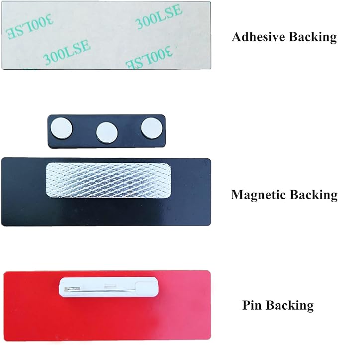 Custom Engraved Name Tag Badges for Business, Personalized Identification with Pin, Magnetic, Adhesive, or Blank Backing, 1.5"x3", Gold/Black Text