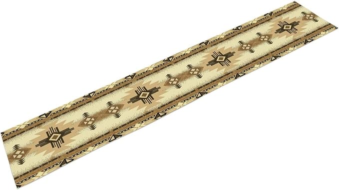 Aztec Table Runner Southwestern Ethnic Style Geometric Navajo Tribe Abstract Pattern Vintage Rustic Table Dinner Table Runner 13x120 Inch