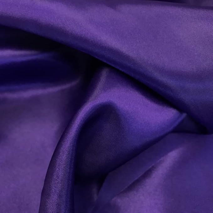 MDS Pack of 100 PCS Satin Chair Sashes Charmeuse Sateen Dining Chair Bows Ribbon Ties Back Sash for Wedding Party Birthday Home Hotel Restaurant Banquet Decoration (7 x 108 Inch, Cadbury Purple)