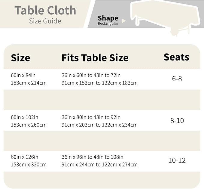 Ivory 6 Pack Polyester Table Cloth 60 x 126 Inch, Rectangle Tablecloths for 6 Foot Tables Washable Table Cloth for Party Wedding
