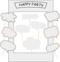 18pcs Blank Photo Booth Props Black Chalkboard Photo Booth Props Frame with Bubble DIY Photo Props for Birthday Wedding Party Supplies（White）