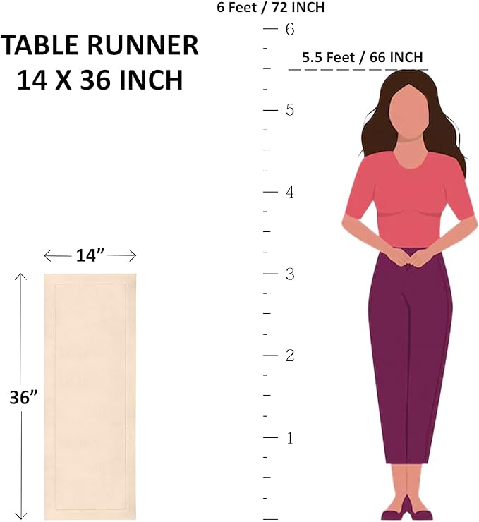 Solino Home Linen Hemstitch Table Runner 36 Inches - 100% Pure Linen Cinnamon Table Runner 14 x 36 Inch Ideal for Dresser and Coffee Tables - Classic Hemstitch - Fall, Autumn, Halloween, Thanksgiving