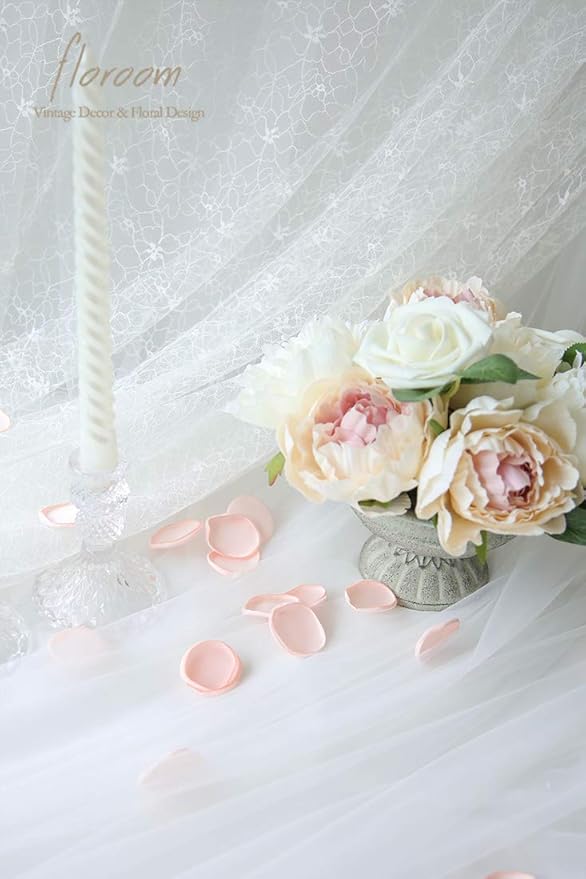 Floroom 500pcs Rose Petals Blush Faux Silk Flower Petals for Wedding Flower Girl Basket Pink Aisle Scatter Dinner Table Centerpieces Party Confetti Bridal Shower Romantic Night Decoration