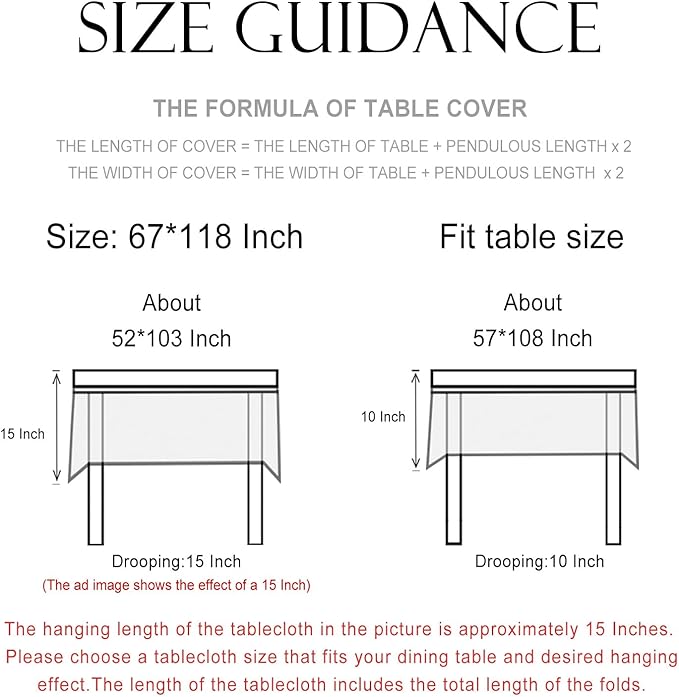 patdrea Designer Linen French Tablecloth for Rectangle Table,Fall Country Breathable Floral Extra Long Tablecloths,Table Cover for Kitchen Dining,Christmas,Thanksgiving,67"x118"-Oliveirad