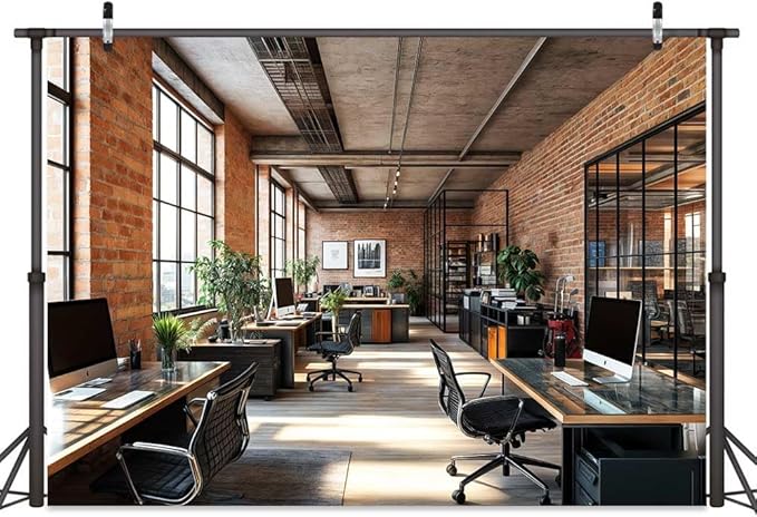 10X6.5ft Office Video Photo Backdrop Photography Background for Recording Conference, Zoom Home Podcast Backdrops Photo Booth Prop Decorations Wall Decor Tablecloth