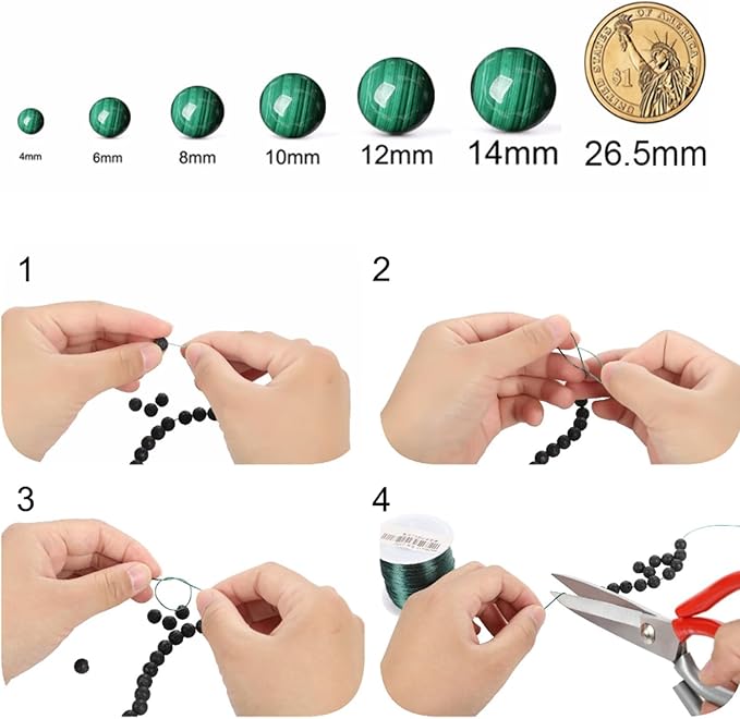 Snowflake Stone Beads for Jewelry Making DIY Craft Gemstone Beads Kit (10mm, 35pcs) Smooth Healing Crystal Beads for Bracelets, Necklaces, Home Decor