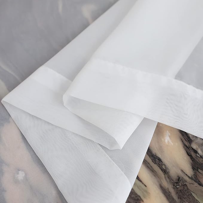 Window White Sheer Curtains 48 Inches Width 90 Inches Long 2 Panels Sheer Curtains Clear Curtains Basic Rod Pocket Panel for Home/Living Room/Bedroom/Kids Room