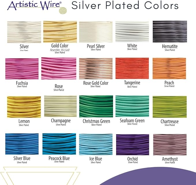 Artistic Wire, 20 Gauge Silver Plated Tarnish Resistant Colored Copper Craft Wire, Christmas Green, 25 ft