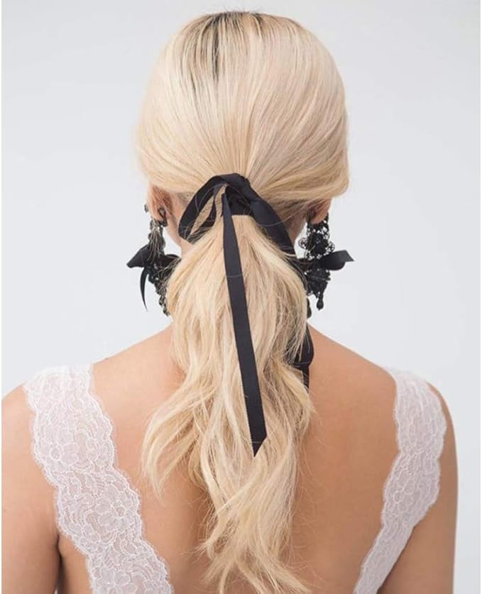 TONIFUL 3/8 Inch x 100yds Black Satin Ribbon Thin Solid Fabric Ribbons Roll for Gift Wrapping Invitation Floral Hair Balloons Craft Sewing Party Wedding Halloween Decoration Valentine's Day Bouquet