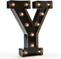 OYCBUZO Light Up Black Alphabet Marquee Letters Sign LED Marquee Number Lights Sign for Night Light Home Bar Christmas Lamp Birthday Party Wedding Decorations Y