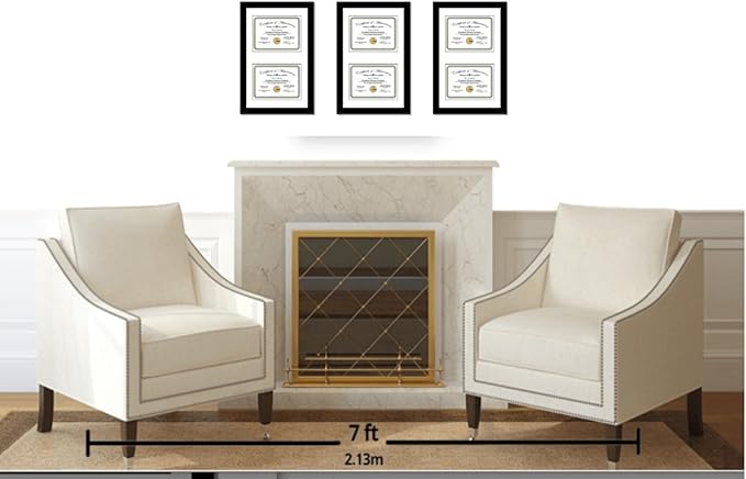 Creative Picture Frames 14X24Bk-W Black Vertical Double Diploma Frame With 2 Opening White Mat, Holds 2-10X12-Inch Documents With Wall Hanger
