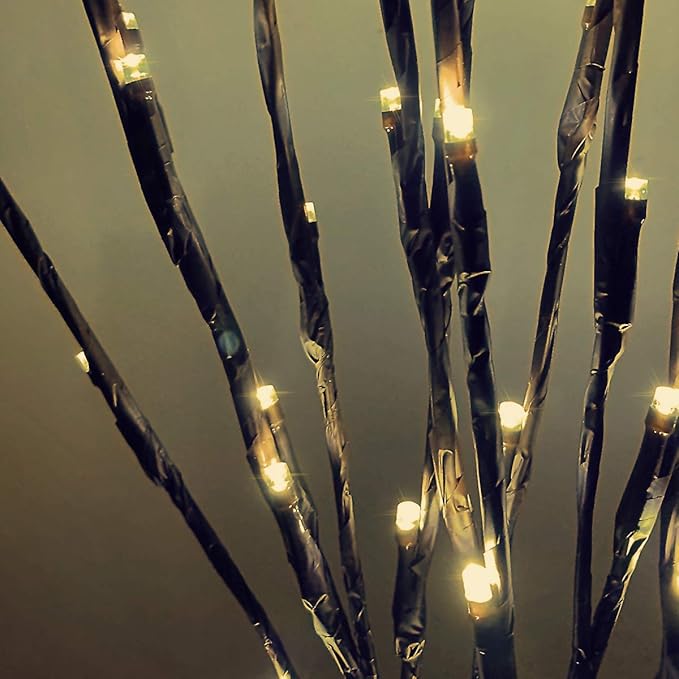 Led Branch Light Battery Operated Lighted Branches Vase Filler Willow Twig Lighted Branch 30 Inch 20 LED for Christmas Home Party Decoration Indoor Outdoor Use Pack of 2 Warm White