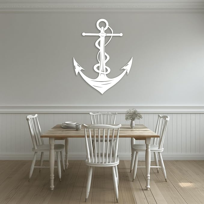 XXQ Anchor Metal Wall Decor, Anchor Metal Wall Art for Bedroom Living Room Dorm Antique Anchor Wall Decor Antique Metal Anchor Farmhouse Decor (Black, 24" x 35" / 60 x 90cm)