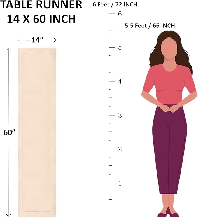 Solino Home Linen Purple Table Runner 60 Inches - Classic Hemstitch, 100% Pure Linen Coffee Table Runner 14 x 60 Inch Ideal for Dresser Tables - Fall, Autumn, Halloween, Thanksgiving, Holiday