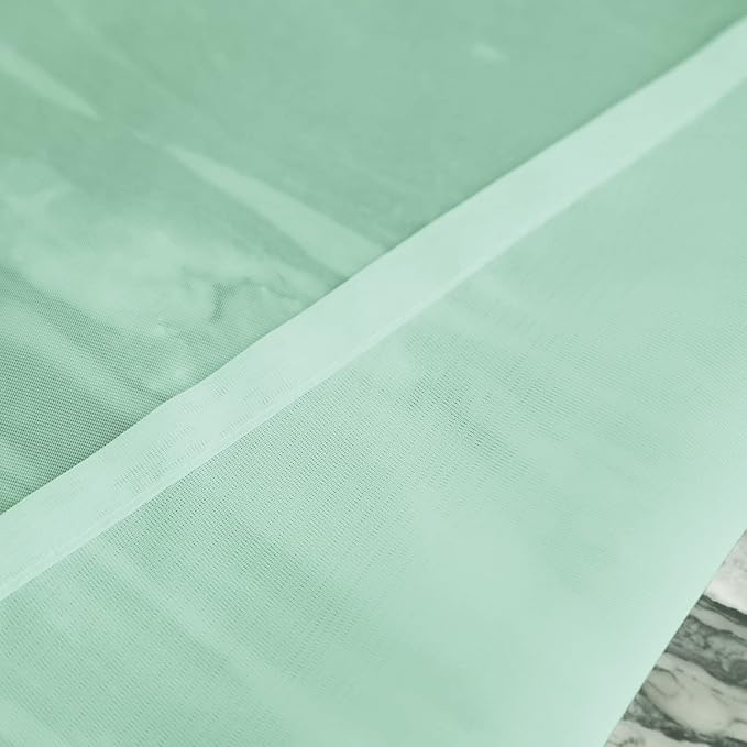 Window Light Green Sheer Curtains 145 Inches Long 2 Panels Sheer Curtain Basic Rod Pocket Panel for Bedroom Children Living Room Yard Kitchen (Light Green, 52" W x 145" L | 2 pcs)