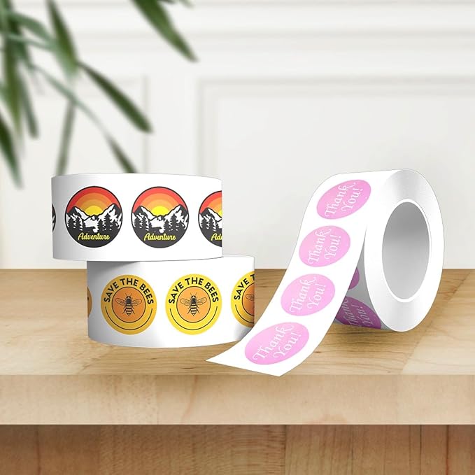 Custom Stickers Label Rolls, Build Your Own Stickers/Labels Any Design Premium Gloss BOPP Custom Sticker, Personalized Stickers for Business Logo, Custom Printed Sticker Labels 50+