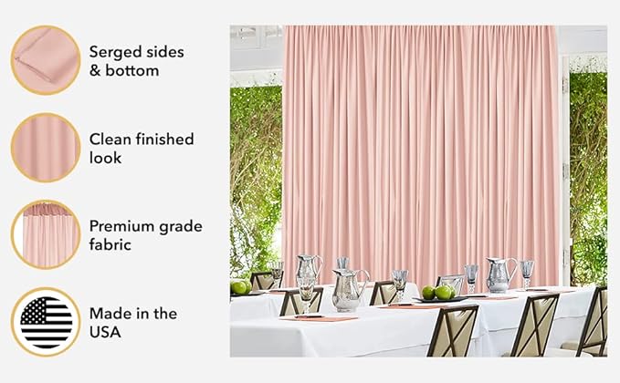 AK TRADING CO. 10 feet Wide x 12 feet Long IFR Polyester Backdrop Drapes Curtains Panels with Rod Pockets - Wedding Ceremony Party Home Window Decorations - SAGE Green