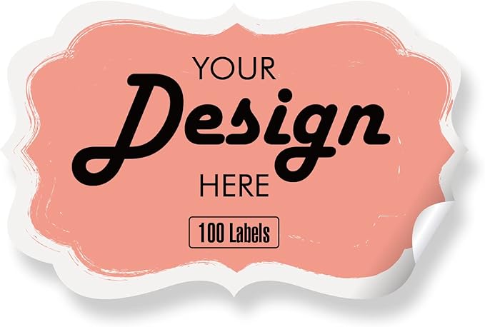 Personalized Labels - Custom Thank You Stickers, Business Labels, 100 (Fancy Frame, 5"x3")
