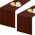 2 Pack Chocolate Small Short Table Runner 12 x 48 Inch Solid Color Runners Coffee Table Dresser for Daily Party Home Decoration