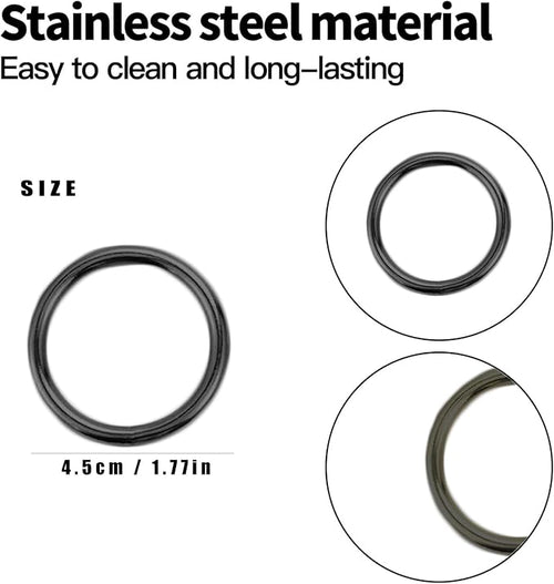 10 Pcs Black Napkin Rings - Metal Napkin Ring(Round) Stainless Steel Napkin Rings for Table Settings Wedding Christmas Party Dinner Table