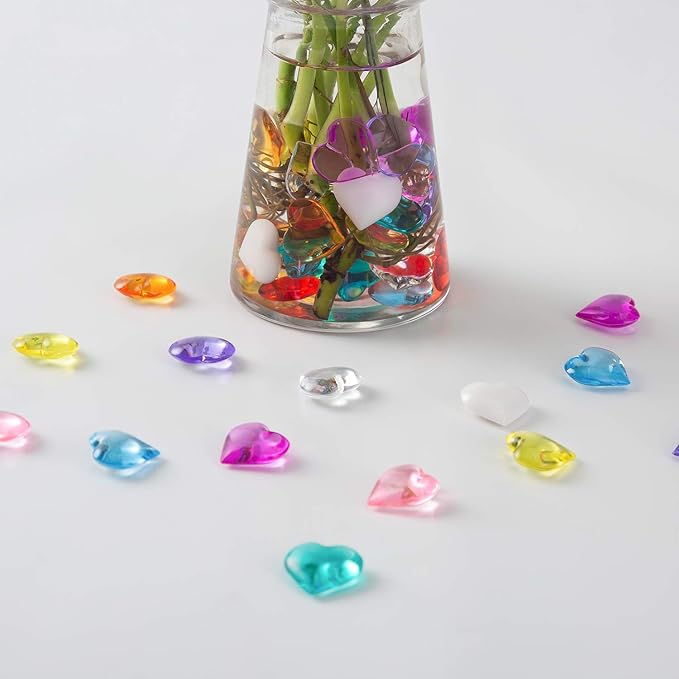 Acrylic Hearts Shaped Crystals Gems Light Royal Blue for Table Scatter, Valentine's Day, Wedding, Artwork, Birthday Party Decoration, Favor Vase Filler (150 Pieces)