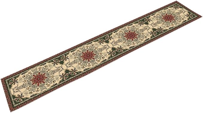 Vintage Paisley Bohemian Table Runner Beige Red Rustic Farmhouse Home Kitchen Table Dining Coffee Room Garden Party Wedding Decor 13x90in