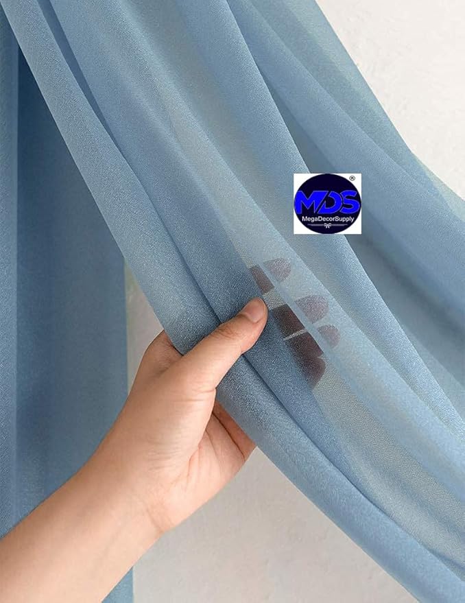 MDS Halloween Chiffon Draping Fabric - 1 Panel, 30" Wide x 40ft Long - Sheer Spooky Arbor & Canopy Drapery for Haunted House Backdrops, Party Ceilings, DIY Costumes & Themed Events - Dusty Blue