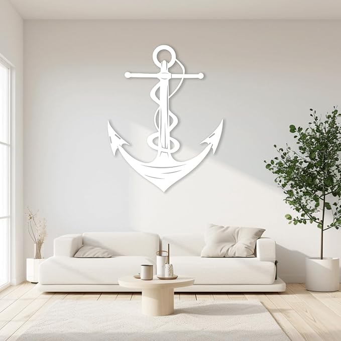 XXQ Anchor Metal Wall Decor, Anchor Metal Wall Art for Bedroom Living Room Dorm Antique Anchor Wall Decor Antique Metal Anchor Farmhouse Decor (Black, 28" x 41" / 70 x 105cm)