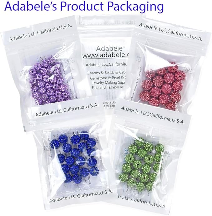 50pcs Adabele Grade A Suncatcher Crystal Rhinestone Pave Loose Beads 8mm Light Rose Pink Polymer Clay Disco Ball Spacers Compatible with Shamballa All Craft Jewelry Making DB8-55