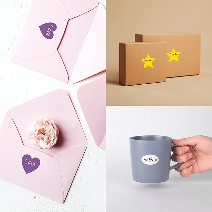 Custom Stickers Personalized Labels - Customized Stickers with Any Design Image Logo Text,Custom Thank You Label Stickers,Custom Stickers for Business Logo,100 Labels (Star,3"x3")