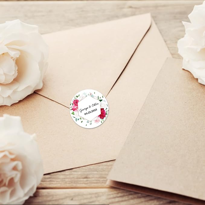50 Pack Custom Stickers Personalized Labels for Business Logo Customized Vinyl Wedding Favors Birthday Baby Bridal Shower Make Your Own Decals