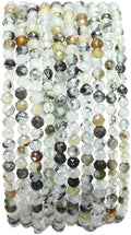 Faceted Natural Prehnite Stone Round Loose Semi Gemstone Beads for Jewelry Making 3-3.5mm 38cm